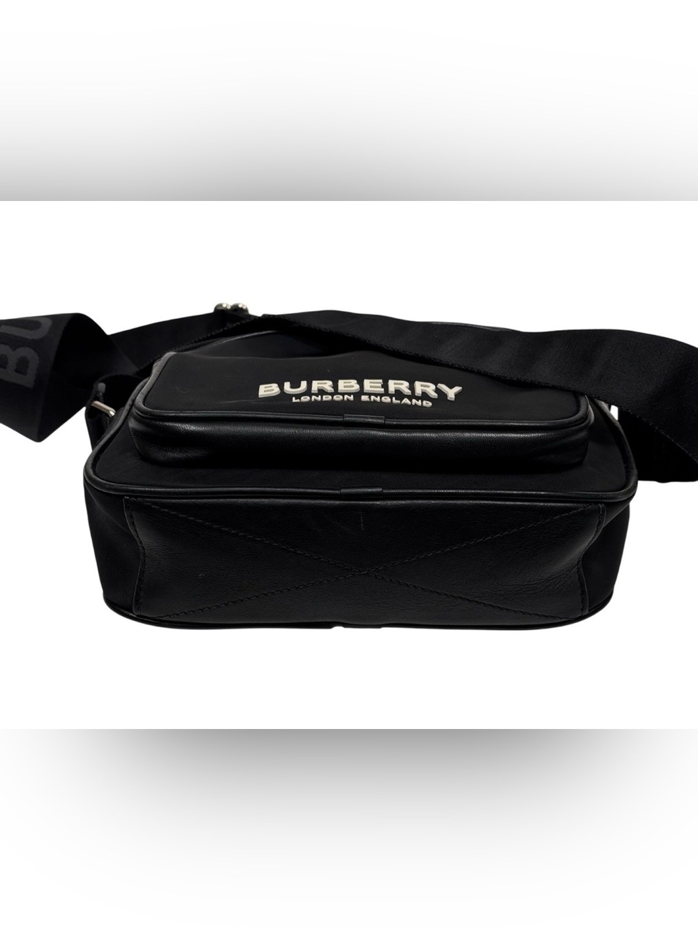 Burberry Black Logo Crossbody Bag with Adjustable Strap Authentic - Picture 6 of 10
